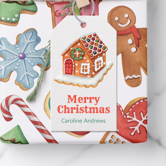 Weihnachtsgebäck im Wasserfarben Häusliche Cookies Geschenkanhänger (Von Creator hochgeladen)