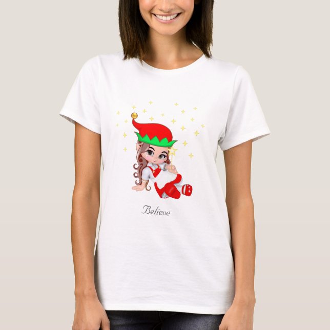 Weihnachtsgebäck in Rot & Sterne T-Shirt (Vorderseite)