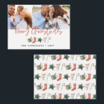 Weihnachtsgebäck in Süßspeisen Mitteilungskarte<br><div class="desc">preiswertes,  festliches Design mit Aquarellwinterfavoriten - heiße Schokolade,  Zuckerrohr,  Strumpf. Frohe Weihnachten in zeitgenössischem Drehbuch-Schriftart,  perfekt,  um die Ferienzeit zu feiern. Kann bearbeitet werden,  als Teil einer Sammlung.</div>