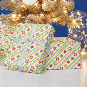 Weihnachtsgebäck Kekse Grün Geschenkpapier