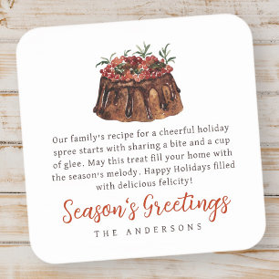 Weihnachtsgebäck Leckerei Familiengeschenk Etikett Quadratischer Aufkleber
