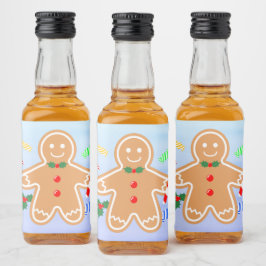 Weihnachtsgebäck Leckerei Gingerbread Man Candy Ca Alkoholflaschenetikett
