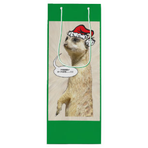 Weihnachtsgebäck Meerkat GREEN Weinbeutel Geschenktüte Für Weinflaschen