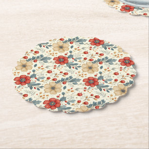 Weihnachtsgebäck mit Holly & Red Berries Untersetzer