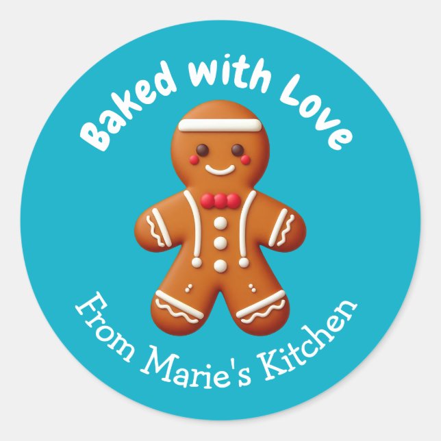 Weihnachtsgebäck mit Liebe Runder Aufkleber (Vorderseite)