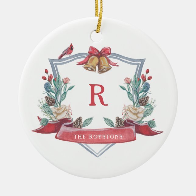 Weihnachtsgebäck - Monogram - Neuer Verzierung Keramik Ornament (Vorne)