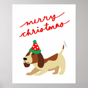 Weihnachtsgebäck, Niedlicher Hund Xmas Poster, fes Poster