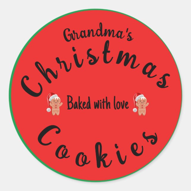 Weihnachtsgebäck Oma's Cookies Runder Aufkleber (Vorderseite)