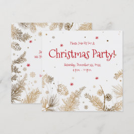 Weihnachtsgebäck, Party aus Goldenen Kiefern, Einladung