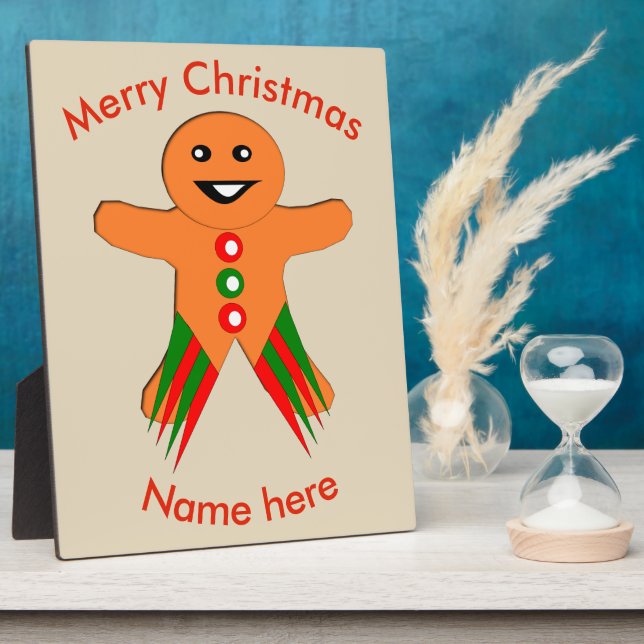 Weihnachtsgebäck Party Gingerbread Man Custom Plaq Fotoplatte (Seite)
