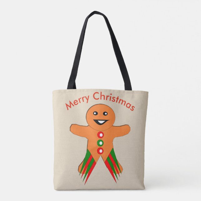 Weihnachtsgebäck Party Gingerbrot Mann Tote Tasche (Rückseite)