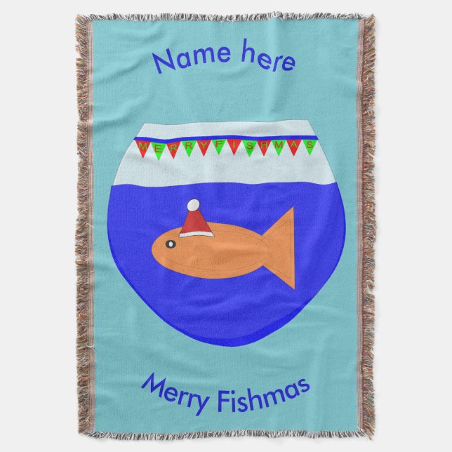 Weihnachtsgebäck Party Goldfish Throw Blanket Decke (Vorderseite Vertikal)