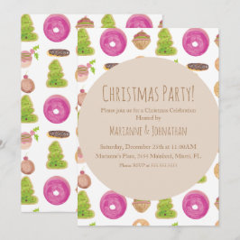 Weihnachtsgebäck Party Kochkunst Hand Wasserfarben Einladung