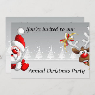 Weihnachtsgebäck Party mit Cartoon Santa Rentiere  Einladung