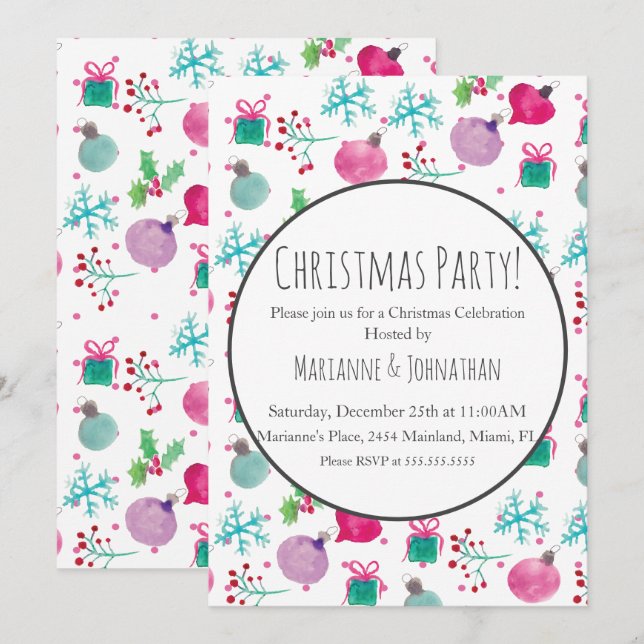 Weihnachtsgebäck Party Weihnachten Urlaub Einladung (Vorne/Hinten)