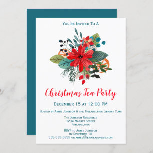 Weihnachtsgebäck Party Winter Florals & Frucht Einladung