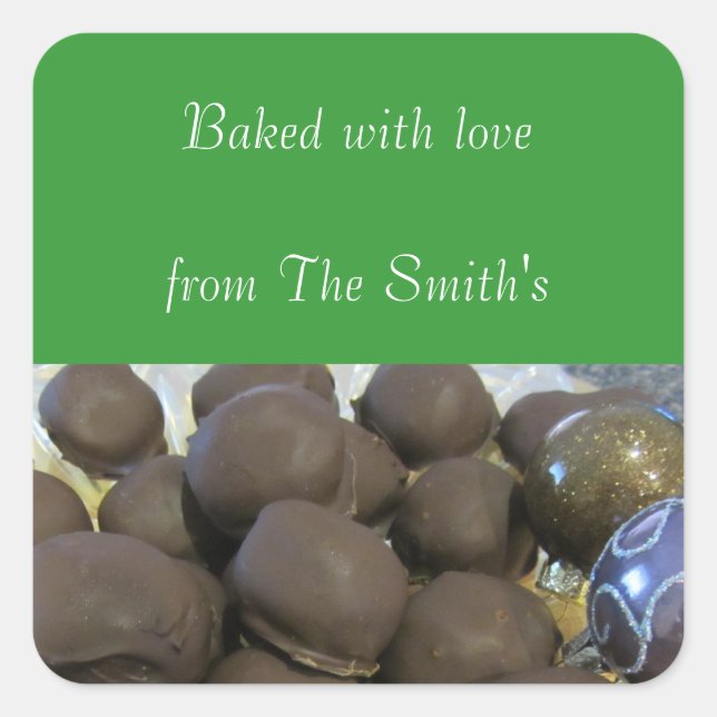 Weihnachtsgebäck Quadratischer Aufkleber (Vorderseite)