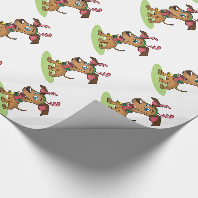 Weihnachtsgebäck/Rentierhund Geschenkpapier (Ecke)
