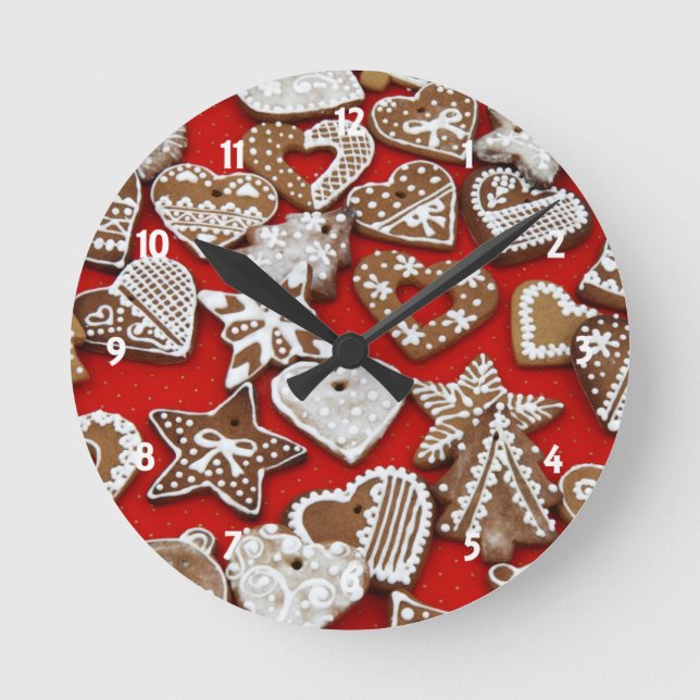 Weihnachtsgebäck Runde Wanduhr (Vorderseite)