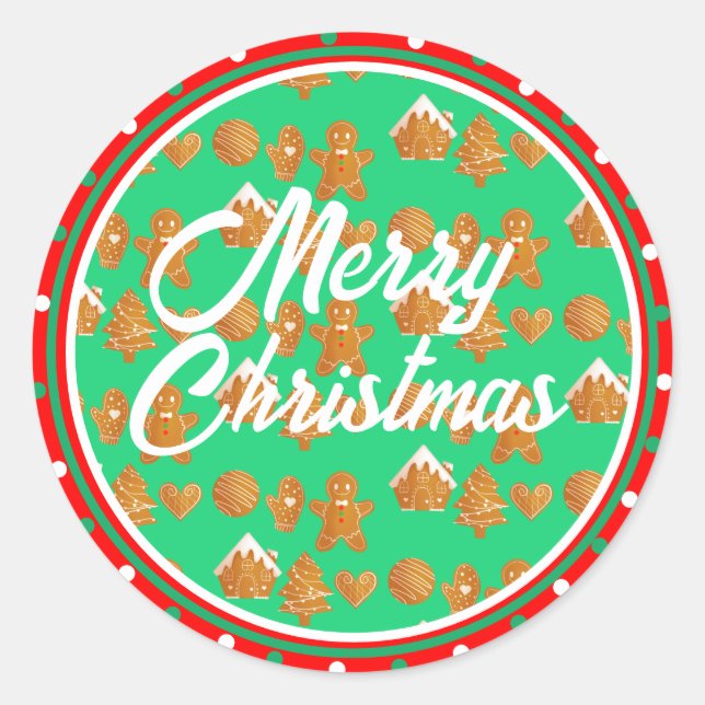Weihnachtsgebäck Runder Aufkleber (Vorderseite)