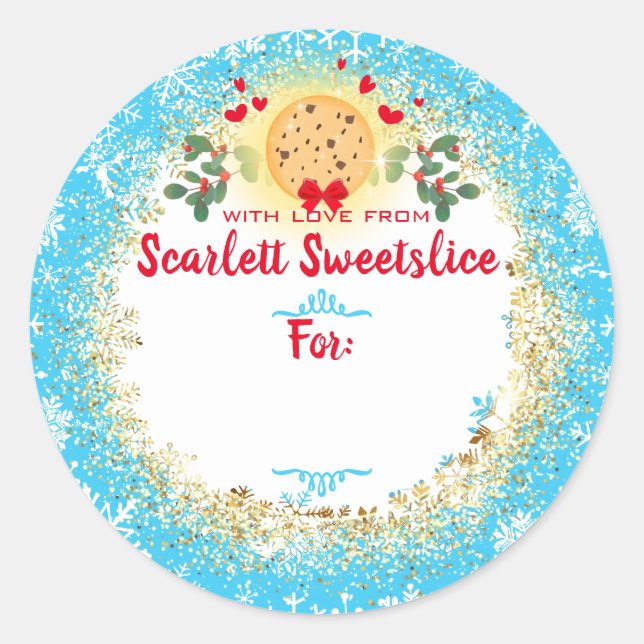 Weihnachtsgebäck Runder Aufkleber (Vorderseite)