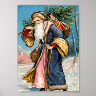 Weihnachtsgebäck   Santa mit einem Baum Poster