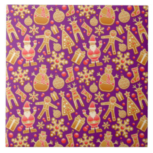 Weihnachtsgebäck & Snowman Gingerbrot Weihnachtske Fliese