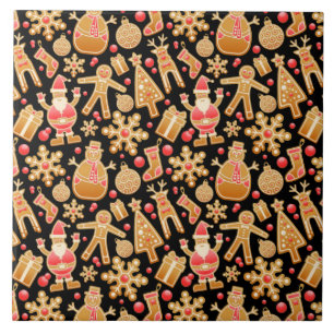 Weihnachtsgebäck & Snowman Gingerbrot Weihnachtske Fliese