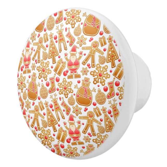Weihnachtsgebäck & Snowman Gingerbrot Weihnachtske Keramikknauf (Rechts)