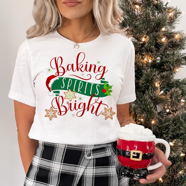 Weihnachtsgebäck Spirituosen Helles Feierlich T-Shirt (Christmas Holiday Baking Spirits Bright Festive T-Shirt)