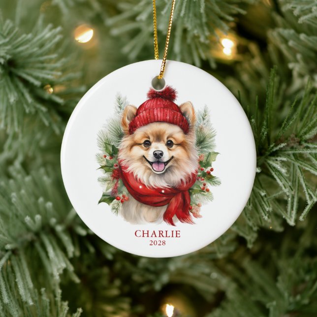 Weihnachtsgebäck Spitz Foto Keramik Ornament (Baum)
