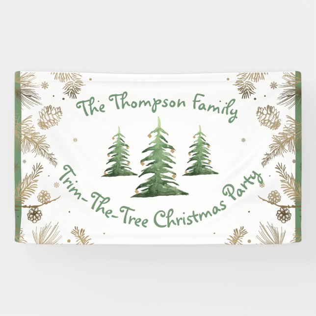Weihnachtsgebäck, Trim-the-Tree, Familienname, Banner (Horizontal)