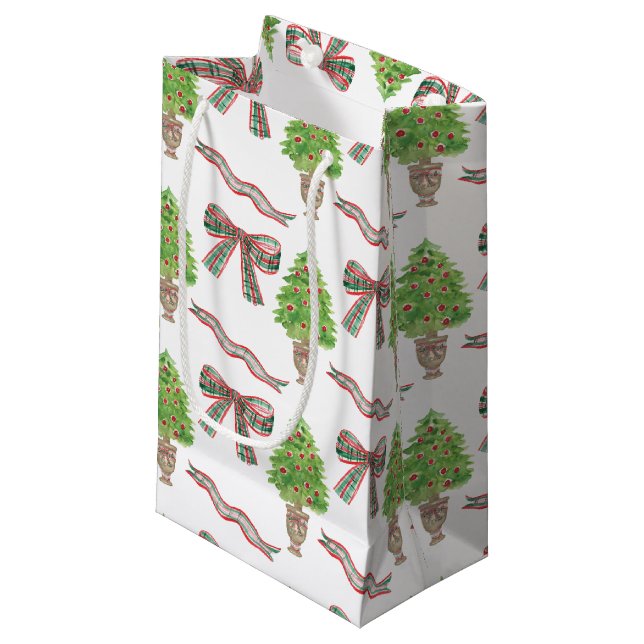 Weihnachtsgebäck und Kariertes Thema Kleine Geschenktüte (Vorderseite Schrägansicht)