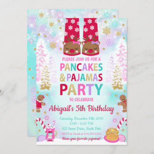 Weihnachtsgebäck und Pajamas Geburtstagseinladung Einladung