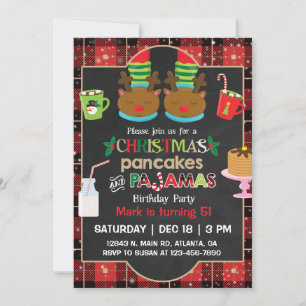 Weihnachtsgebäck und Pajamas Party. Einladung