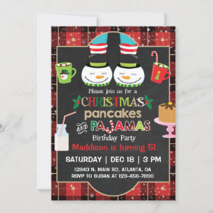 Weihnachtsgebäck und Pajamas Party. Einladung