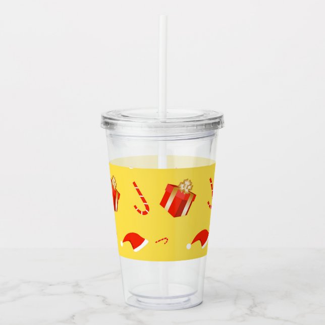 Weihnachtsgebäck Weihnachtsmannmütze Acryltrinkbecher (Vorderseite)