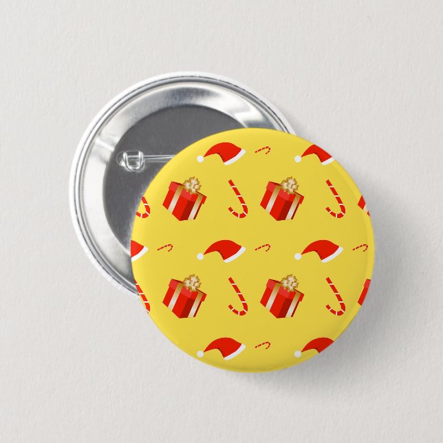 Weihnachtsgebäck Weihnachtsmannmütze Button (Vorne & Hinten)