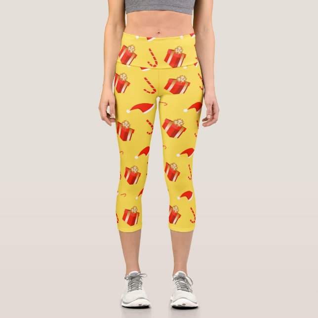 Weihnachtsgebäck Weihnachtsmannmütze Capri Leggings (Vorderseite)