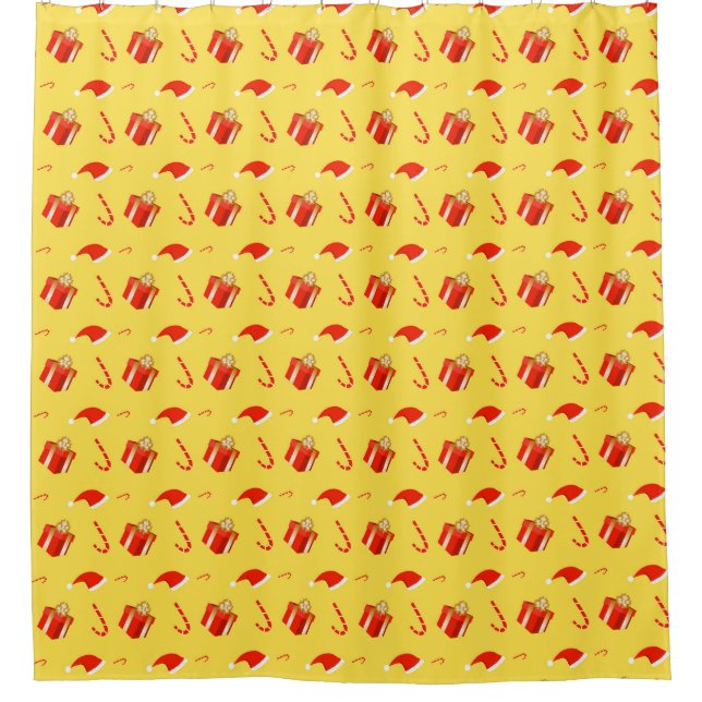 Weihnachtsgebäck Weihnachtsmannmütze Duschvorhang (Vorderseite)