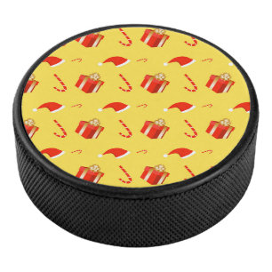 Weihnachtsgebäck Weihnachtsmannmütze Eishockey Puck