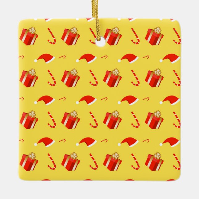 Weihnachtsgebäck Weihnachtsmannmütze Keramikornament (Vorderseite)