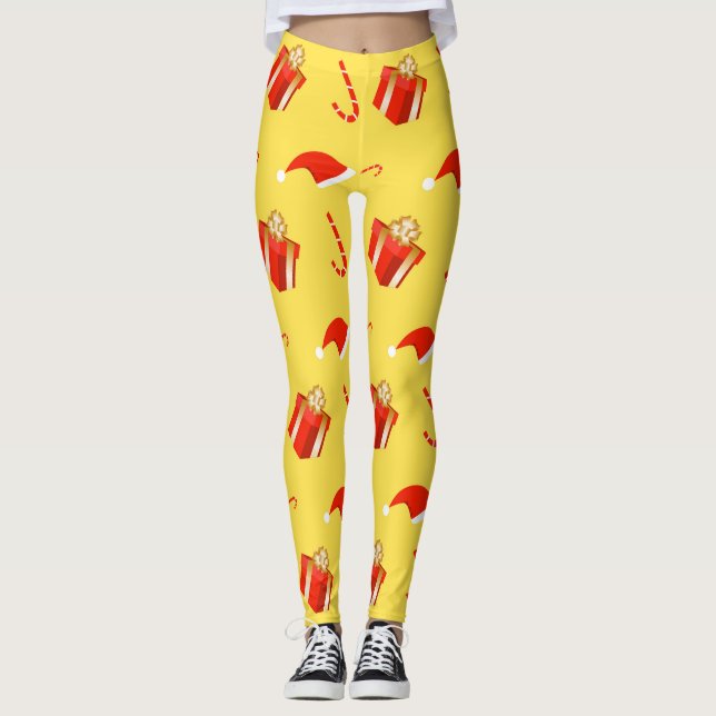 Weihnachtsgebäck Weihnachtsmannmütze Leggings (Vorderseite)