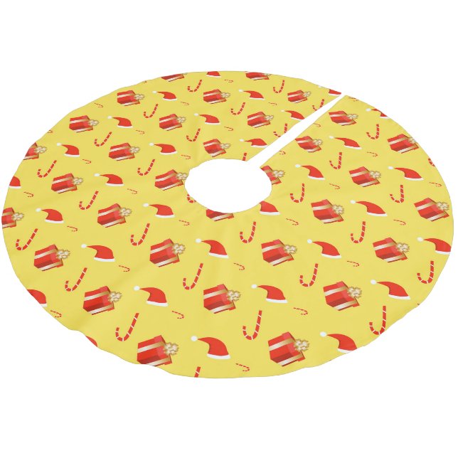 Weihnachtsgebäck Weihnachtsmannmütze Polyester Weihnachtsbaumdecke (Schrägansicht)