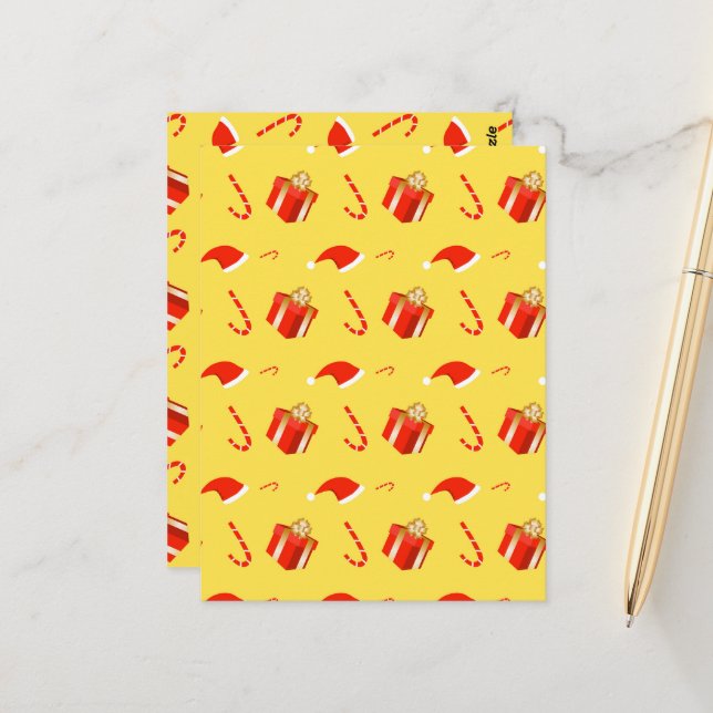 Weihnachtsgebäck Weihnachtsmannmütze Postkarte (Vorderseite/Rückseite Beispiel)