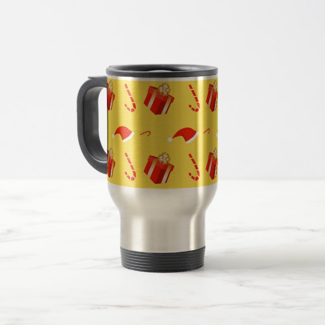 Weihnachtsgebäck Weihnachtsmannmütze Reisebecher (Vorderseite Links)