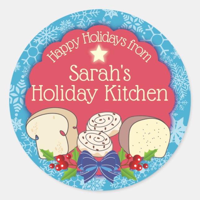 Weihnachtsgebäck Zimtwürfel aus der Küche Runder Aufkleber (Vorderseite)