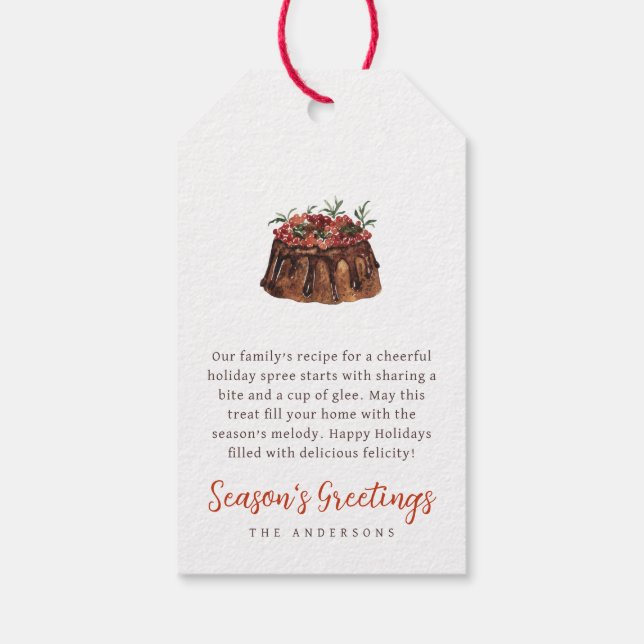 Weihnachtsgebackene Leckerei Geschenkanhänger (Rückseite)