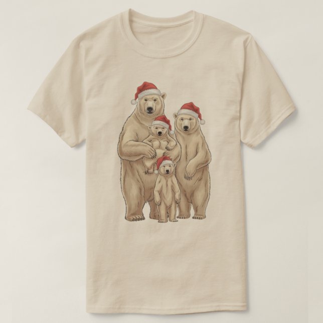 Weihnachtsgebärenfamilie T-Shirt (Design vorne)