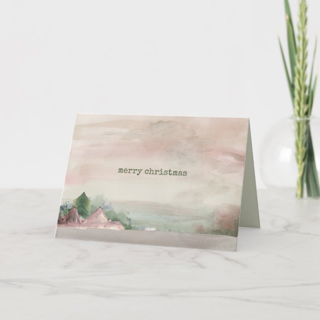 Weihnachtsgebirge Feiertagskarte (Vorderseite)
